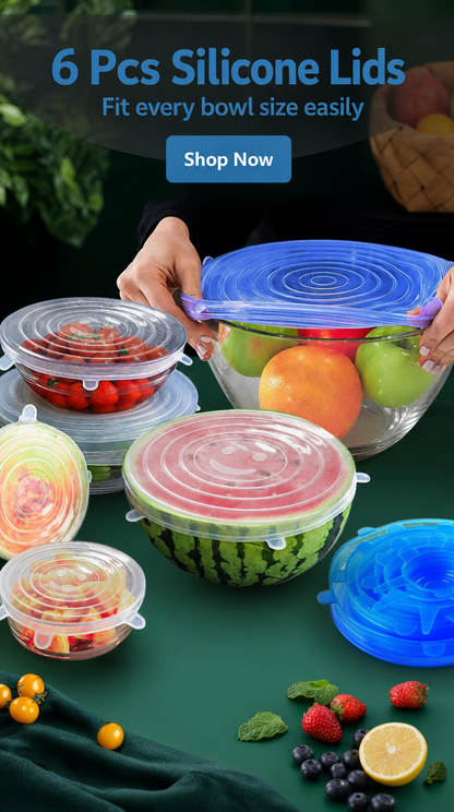 Reusable Silicone Lids – Set of 6