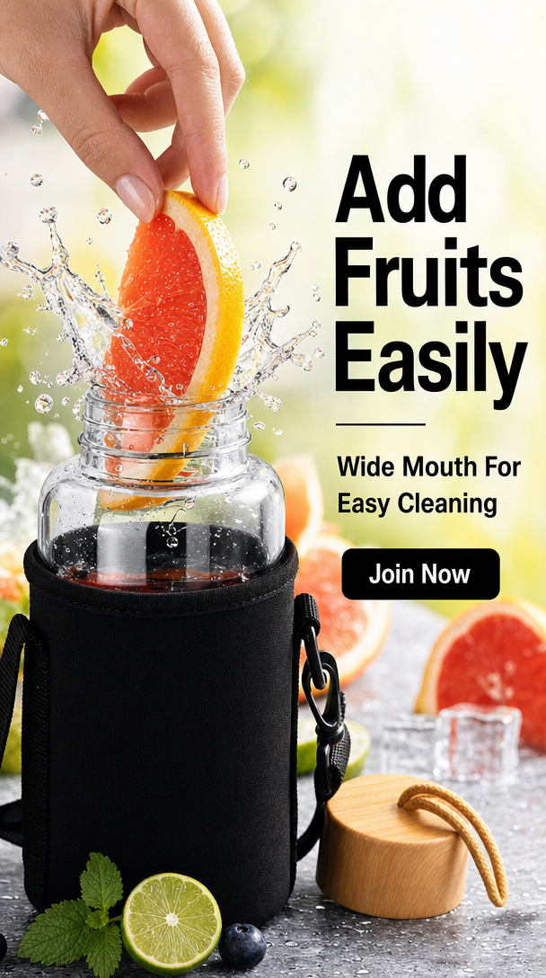Premium Glass Water Bottle with Infuser