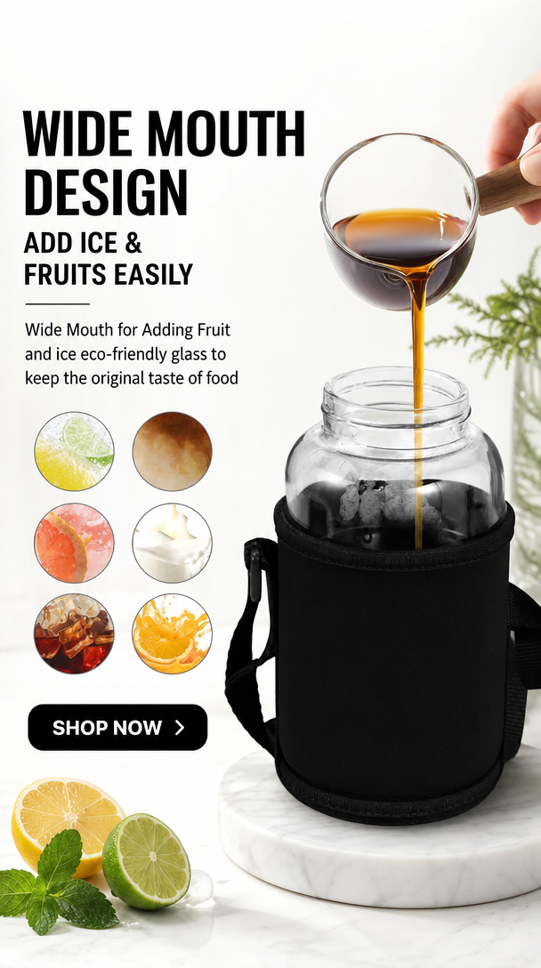 Premium Glass Water Bottle with Infuser