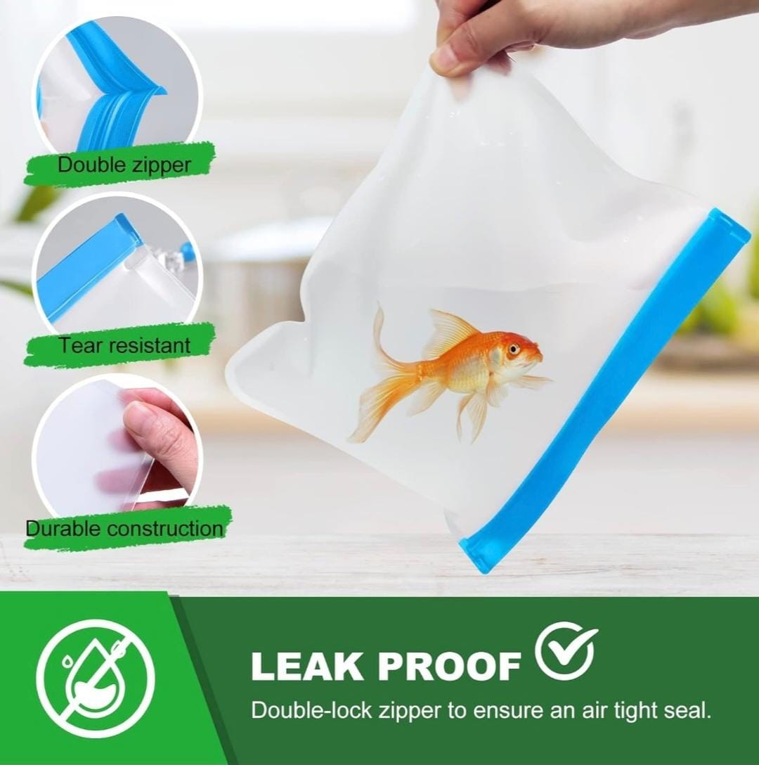 10 Pack Reusable Food Storage Silicone Bags, 3 Large Food Storage Bags Gallon Fr